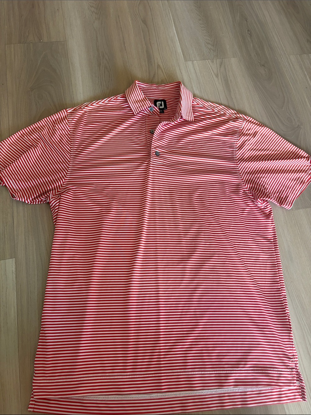 FootJoy Men’s Red and White Striped Polo